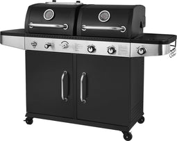 SUMM – MAGNUS – Zwart - Staal – Barbecue – BBQ – Grill – BBQ Grill - Stevig staal – Smoker – Gasbarbecue & houtskool - Stijlvol