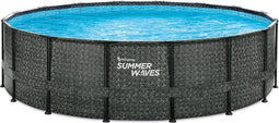 SUMMER WAVES ELITE FRAME ZWEMBAD 488 X 122 CM DARK HERRINGBONE + FILTERPOMP