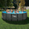 SUMMER WAVES ELITE FRAME ZWEMBAD 488 X 122 CM DARK HERRINGBONE + FILTERPOMP