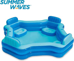 Summer Waves Opblaaszwembad | Deluxe Comfort | 267 x 267 x 66 cm | Blauw