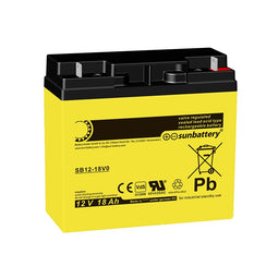 Sun Battery SB12-18V0 12 Volt 18 Ah LxWxH 182 x 77 x 168 mm, flat pole connection with 6 mm hole, Vd