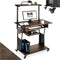 tectake® Fife - Verrijdbaar bureau - Industrieel design - 4 niveaus - Donkerbruin