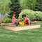 Sunny Sandy Houten Zandbak in Grijs/Wit - Incl. Beschermhoes en Gronddoek - FSC hout - 127x127x17cm