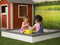 Sunny Sandy Houten Zandbak in Grijs/Wit - Incl. Beschermhoes en Gronddoek - FSC hout - 127x127x17cm
