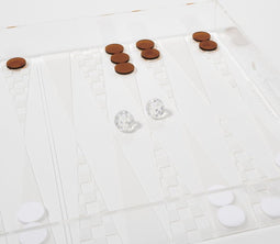 Sunnylife - Outdoor Games Backgammon Cocktail Trail Clear - Acrylaat Kunststof - Transparant