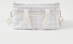 Sunnylife - Picnic Koeltas Canvas Isolerend 30 liter Check Coconut - Katoen - Wit