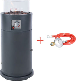 Sunred - Bogo - Gas lijn - Grijs - Staand model - Terrasverwarmer - Gas - 10500 W – ECO - Verschillende standen – Elektrische ontsteking - Gas heater - Compleet: incl. gasdrukregelaar & slang