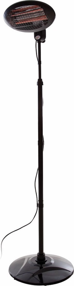 Sunred – Elektra - Quartz lijn - Zwart – Staand model - Terrasverwarmer – Quartz technologie - 2000W – 3 standen – Elektrische heater – heater