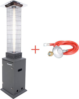 Sunred – Gas flame torch - Gas lijn - Zwart - Staand model - Terrasverwarmer - Gas - 12000 W – Verschillende standen - Elektrische ontsteking - Gas heater