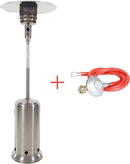 Sunred - Sargas - Gas lijn - Roestvrij staal - Staand model - Terrasverwarmer - Gas - 14000 W – Verschillende standen – Piezo ontsteking - Gas heater - Compleet: incl. gasdrukregelaar & slang
