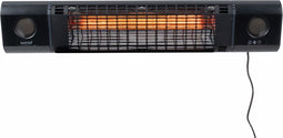 Sunred – Sun and Sound - Ultra lijn – Zwart – Wand model - Terrasverwarmer – Infraroodstraling – 2000W – Afstand bestuurbaar – Bluetooth speakers – Soft touch – Muziek – Elektrische heater – Heater