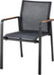 Suns Tutti stapelbare tuinstoel - Antraciet met teak armleuning