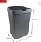 Sunware - Delta prullenbak klep 50L grijs / zwart - 39,7 x 34,5 x 56,4 cm