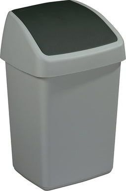 Sunware - Delta prullenbak met swingdeksel 10L metaal zwart - 24 x 21,5 x 39 cm