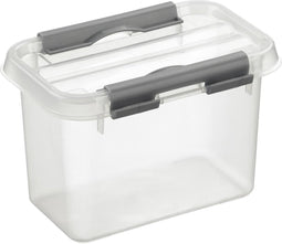 Sunware - Q-line opbergbox 0,8L transparant metaal - 10 x 15 x 10,8 cm