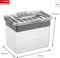 Sunware - Q-line opbergbox met inzet 9L transparant metaal - 30,7 x 20 x 22,3 cm