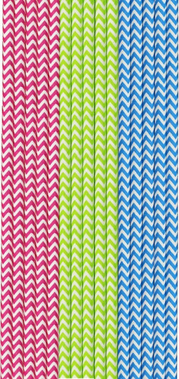 Duni Papieren Rietjes 50 Stuks Rood/Groen/Blauw