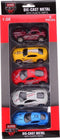 Super cars 5 stuks Die cast auto's in doos