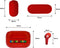 Super Mario - draadloze oordopjes | earpods - met oplaadcase - touch control - extra eartips - TWS (rood)