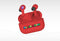 Super Mario - draadloze oordopjes | earpods - met oplaadcase - touch control - extra eartips - TWS (rood)