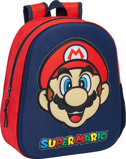 Super Mario Rugzak, 3D Happy - 33 x 27 x 10 cm - Polyester