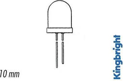 SUPERFELLE 10mm LED ROOD DIFFUUS 350mcd (L-813SRD-C)