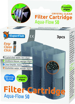 SuperFish AquaFlow 50 Crystal Clear Cartridge - Aquariumfilter - 3 stuks