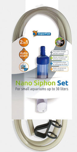 SuperFish Nano Siphon Set - Aquariumpomp - Aquaria tot 30 ltr - Transparant/Blauw