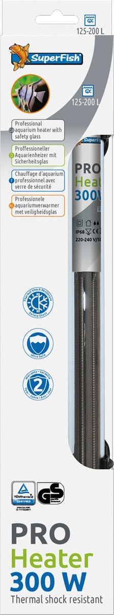SuperFish Professionele Aquariumverwarmer - met Veiligheidsglas - 300 W - 125-200 L