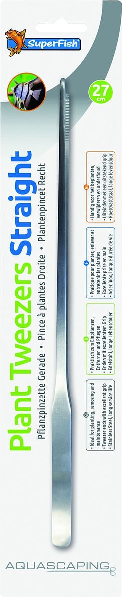 Superfish Rvs Plantenpincet Recht - Aquarium Toebehoren - 27 cm