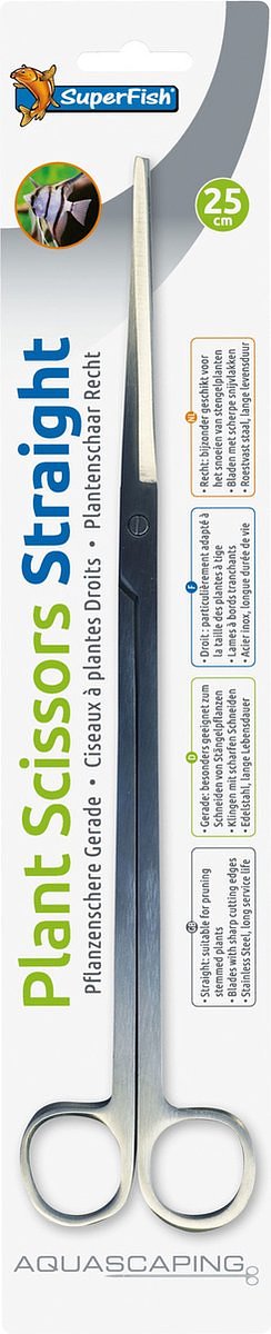 Superfish Rvs Plantenschaar Recht - Aquarium Toebehoren - 25 cm