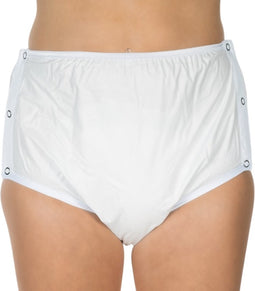 Suprima 1222 Incontinentiebroekje slip, PVC/PES, UNISEX, met drukknopen, wit (48) (heupomtrek 114 cm)