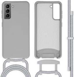 iMoshion Hoesje Geschikt voor Samsung Galaxy S21 Hoesje Met Koord - iMoshion Color Backcover met afneembaar koord - Grijs