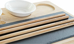 Sushi-set DKD Home Decor PC-186227 Wit Zwart Natuurlijk Bamboe Raad van bestuur Modern Orientaals 28,5 x 18,5 x 2,6 cm (9 Onderd