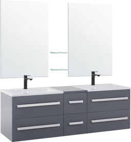 Beliani MADRID - Badkamermeubel - Grijs - MDF