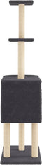 vidaXL - Kattenmeubel - met - sisal - krabpalen - 145 - cm - donkergrijs