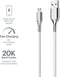 Cygnett Armoured Braided USB-A naar Micro USB Kabel 2 Meter - Wit