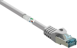 Renkforce RF-5047488 RJ45 Netwerkkabel, patchkabel CAT 6A S/FTP 3.00 m Grijs Vlambestendig 1 stuk(s)
