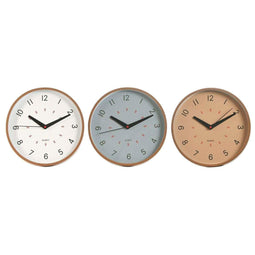 Muurklok Home ESPRIT Wit Beige Grijs PVC 30 x 4 x 30 cm (3 Stuks)