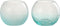 J-Line windlicht Bol Craquele - glas - blauw - small - 2 stuks