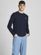 JACK&JONES ORIGINALS JORPAUL TONS KNIT CREW NECK - Heren Trui - Ronde hals - Donkerblauw