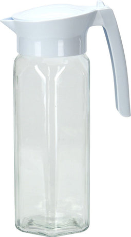 Glazen schenkkan/waterkan met deksel 1,5 liter - Sapkannen/waterkannen/schenkkannen
