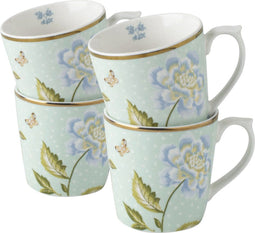 Laura Ashley Heritage Collectables Beker set van 4 - Geschenkset - Mint Uni 32 cl.