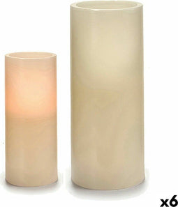 Kaars LED 7,5 x 17,3 x 7,5 cm Crème (6 Stuks)