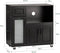 SoBuy FSB78-SCH - Magnetronkast op Wieltjes - Opbergkast met Glazen Deur en Lade - Zwart - 88,5x89x40cm