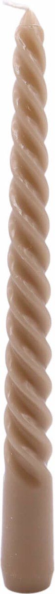 Lolaa Gedraaide Swirl dinerkaars cognac 20cm - 6 stuks