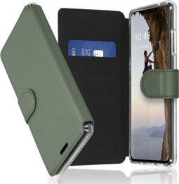 Accezz Hoesje Geschikt voor iPhone 13 Hoesje Met Pasjeshouder - Accezz Xtreme Wallet Bookcase - Lichtgroen