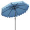 Coast Parasol 270 cm Marineblauw – Tuinparasol met Zwengel, Volant en 25° Kantelbaar Terrasparasol m