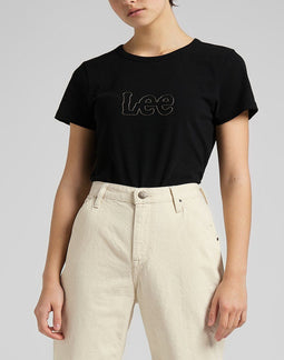 LEE Slim Cropped - Dames T-shirt - Maat M - Zwart