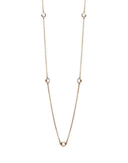 Casa Jewelry Collier Pom White - Ketting met hanger - 90 cm - Rosé verguld